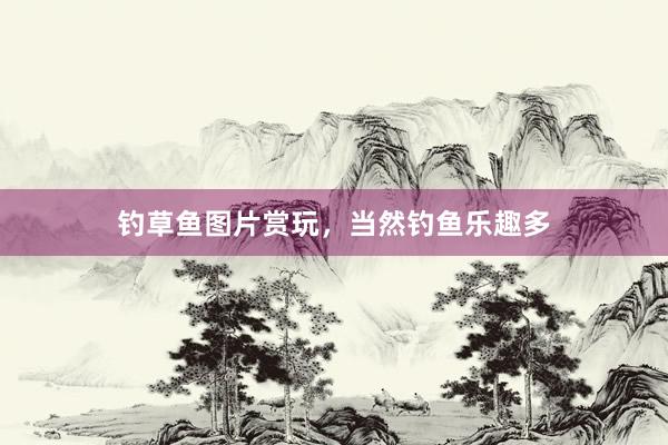 钓草鱼图片赏玩，当然钓鱼乐趣多